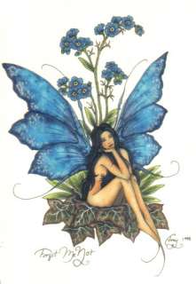 Amy Browns Forget Me Not Fairy Art Postcard 2004 MINT  