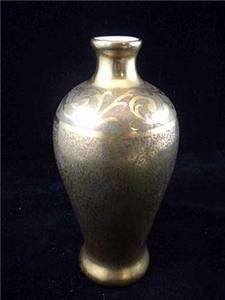 Beaut Vintage PICKARD ? Porcelain GOLD FLORAL LAMP VASE  