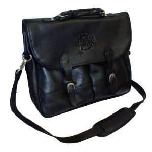   Miami Dolphins Debossed Black Leather Anglers Bag
