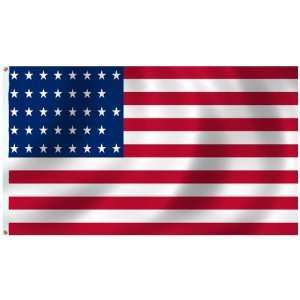  Historical U.S. Flag 5X8 Foot 38 Star Nylon Patio, Lawn 