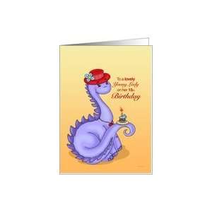  Lil Miss Red Hat   Young Ladys 15th Birthday Card Card 