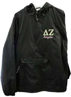 Delta Zeta Custom Hooded Nylon Pouch Jacket w/Lining  
