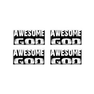  Awesome God   3D Domed Set of 4 Stickers Automotive