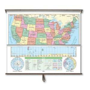  US and World Essential Combo Classroom Wall Map