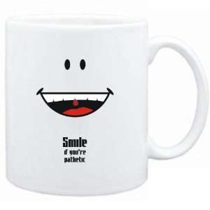 Mug White  Smile if youre pathetic  Adjetives  Sports 