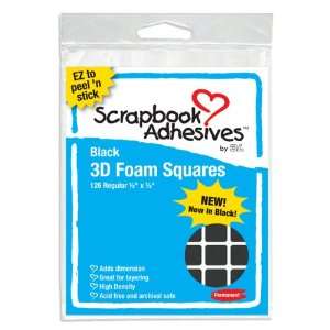  3D Permanent Foam Squares 126/Pkg Black, .5X.5 