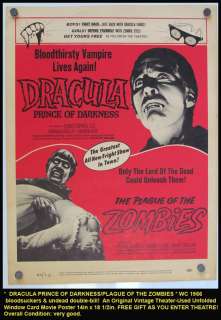 Original * DRACULA PRINCE OF DARKNESS/PLAGUE OF THE ZOMBIES * 1966 