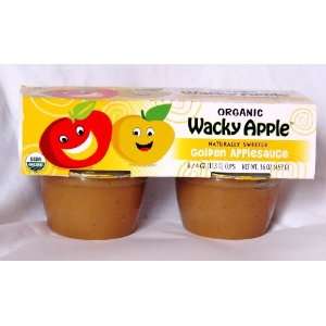Wacky Apple Organic Golden Applesauce, 4 Pack, 4 oz. Cup (12 Pack 