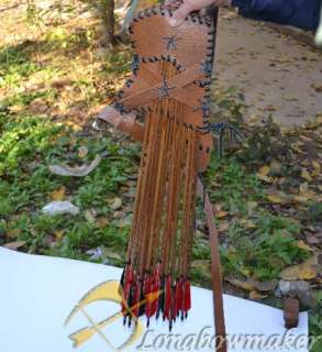 Handmand Distinctive Slip leather Quiver+24 bamboo arrow  
