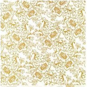  Alvin HOTP20721 12 x 12 Gold Floral Color Metric Paper 