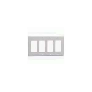  4 Gang Decora Thermoplastic Panel Wall Plate (GFCI), White 