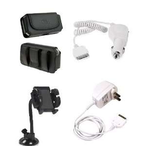  4in1 Car Vehicle+Home Wall House Charger+Leather Case 