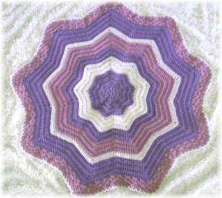 032 ROUND ADELINA ROSE Ripple Baby Afghan Crochet Pattern by REBECCA 