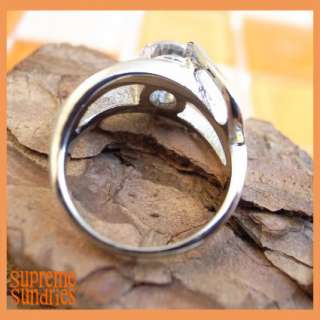 Size 6 Round Brilliant Cut Clear Zircon Stone Ring 099  