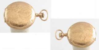 Pretty 14k Gold Waltham 15 Jewel Fob Deco Hunter Pocket Watch 1903 