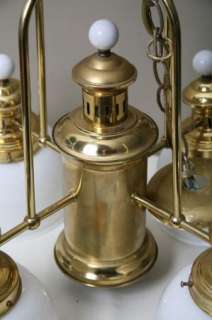 LARGE 4 LIGHT Nautical Style Brass CEILING LIGHT LAMP FIXTURE 