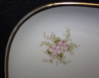 Limoges Antique T&V Vanity Tray Pink Blossom Green Bow  
