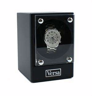 Versa Automatic Stackable Single Watch Winder Black Box Display Case 