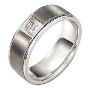  8mm bezel diamond wedding band ring (0.16cts diamonds 