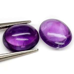 11 CT. TOP QUALITY NATURAL GEMSTONE PAIR OVAL CAB RICH PURPLE 
