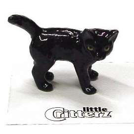 Little Critterz Onyx Black Cat Kitten Figurine  