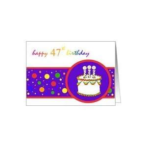  47th Happy Birthday Cake rainbow design Card Toys & Games