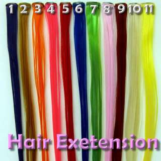 Colored Clip On In Hair Extensions 1x 22 24 PUNK  