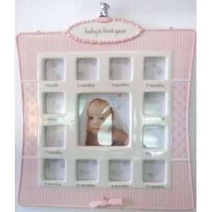  Baby First Year Picture Frame Pink By Nat & Jules Baby