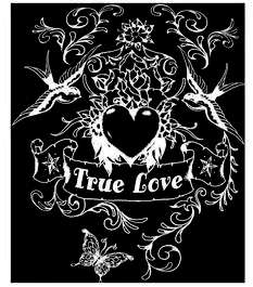 NEW True Love Doves Heart Tattoo Large XL & Big & Tall  
