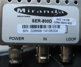 Miranda SER 800E HD Video Deserializer Serial Converter  