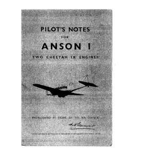 Avro Anson Aircraft Pilots Notes Manual Sicuro Publishing  