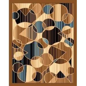   Yazd Circles Brown Contemporary Rug Size Runner 2 x 77 Furniture