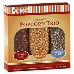 Gourmet Popcorn Trio Red Yellow Blue popping corn PC10605 072244106053 