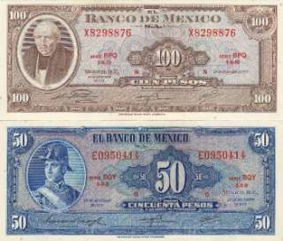 Mexico Super Collection 8 New Bank Notes A.B.N.C UNC.  