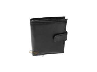 Mens Leather Wallet 3 Credit card 2 ID slots press stud coin pocket 