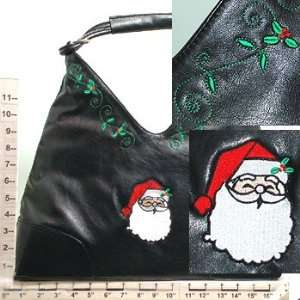   Style With Matching Wallet   Embroidered Santa Face 