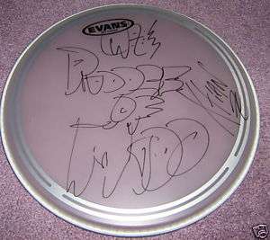 PUDDLE OF MUDD X2 SIGNED DRUMHEAD WES SCANTLIN *PROOF*  