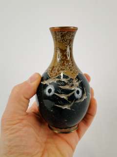 Antique Japanese Silver Wire Cloisonne Enamel Vase  