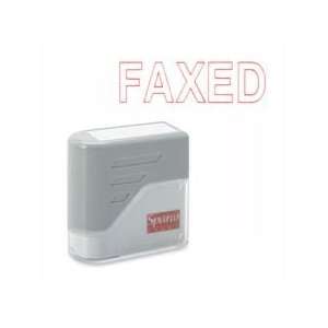  SPR60025   FAXED Title Stamp, 1 3/4x5/8, Red Ink Office 