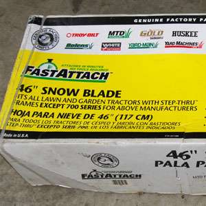 Up for sale is this 46 snow blade for lawn tractors new in box. The 