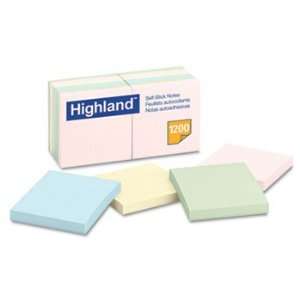  Highland 6549A   Sticky Note Pads, 3 x 3, Assorted Pastel 