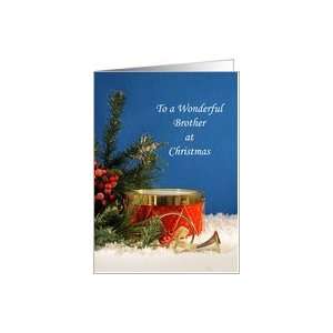  For Brother Christmas Drum Music Instrument Drum Horn Card 