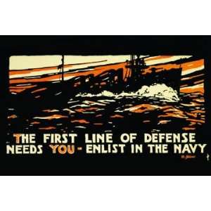   needs you   enlist in the Navy 28x42 Giclee on Canvas