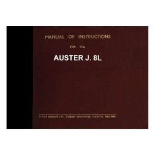  Auster J8L Aircraft Maintenance Instruction Manual Sicuro 
