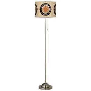  Travelers Compass Brushed Nickel Contemporary Floor Lamp 