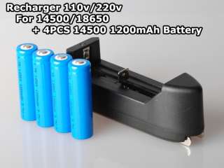 4pcs 3.7V 1200mAh 14500 AA Li ion Lithium Rechargeable Battery 