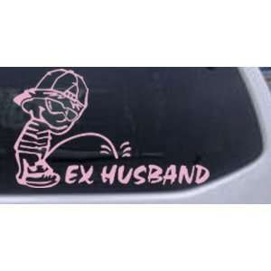 Pink 18in X 10.8in    Pee on Ex Husband Funny Car Window Wall Laptop 