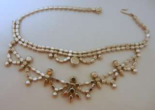 Vintage Weiss Crystal Rhinestone Bib / Choker Necklace  