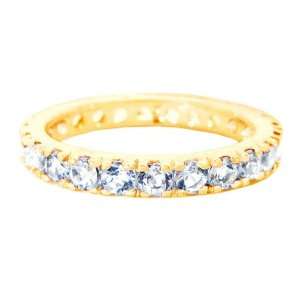  14K Yellow Gold Gem All the Way round Eternity Band Ring 