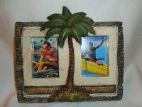 Maui Style 2 x 3 double Picture Frame Palm Coconut Tree  